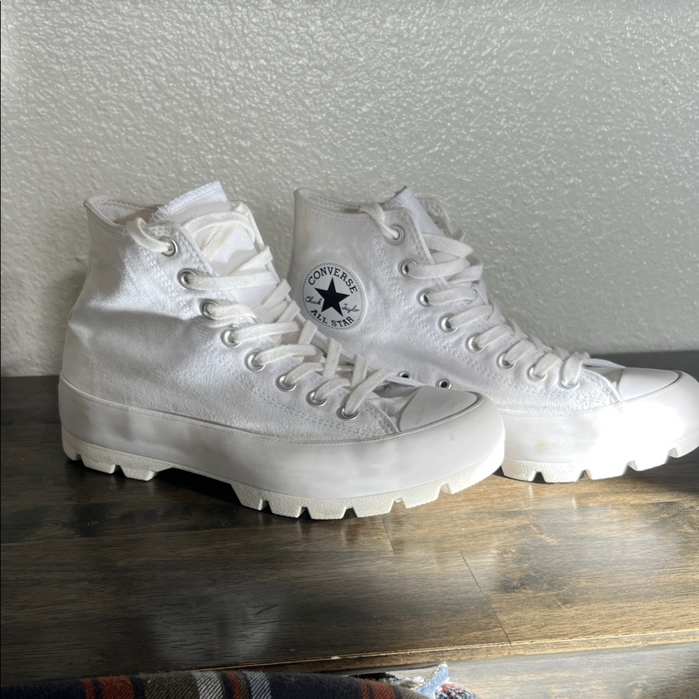 Converse All Star White Platform High-Tops